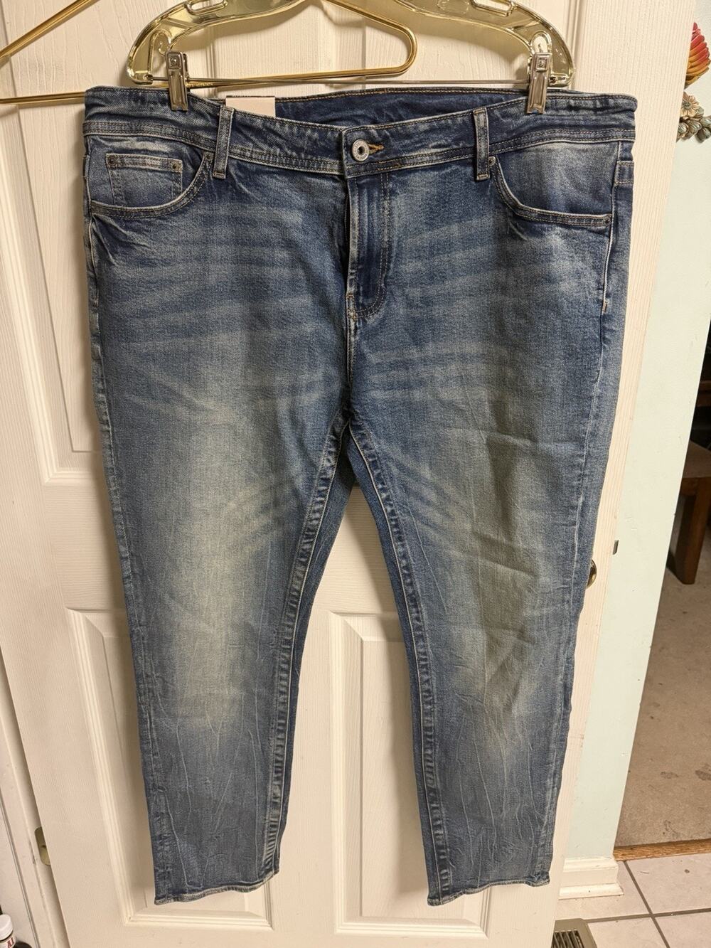 Chevignon Mens Slim Fit Jeans Light Wash Blue Stretch Denim Premium 1957 40x30